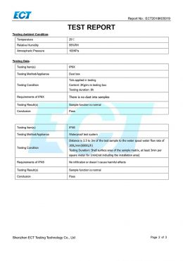 Certificado de PRUEBA EK IP66